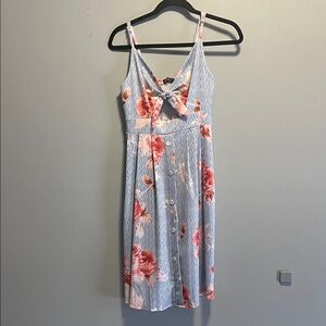 Fancyinn Blue and Pink Floral Midi Dress